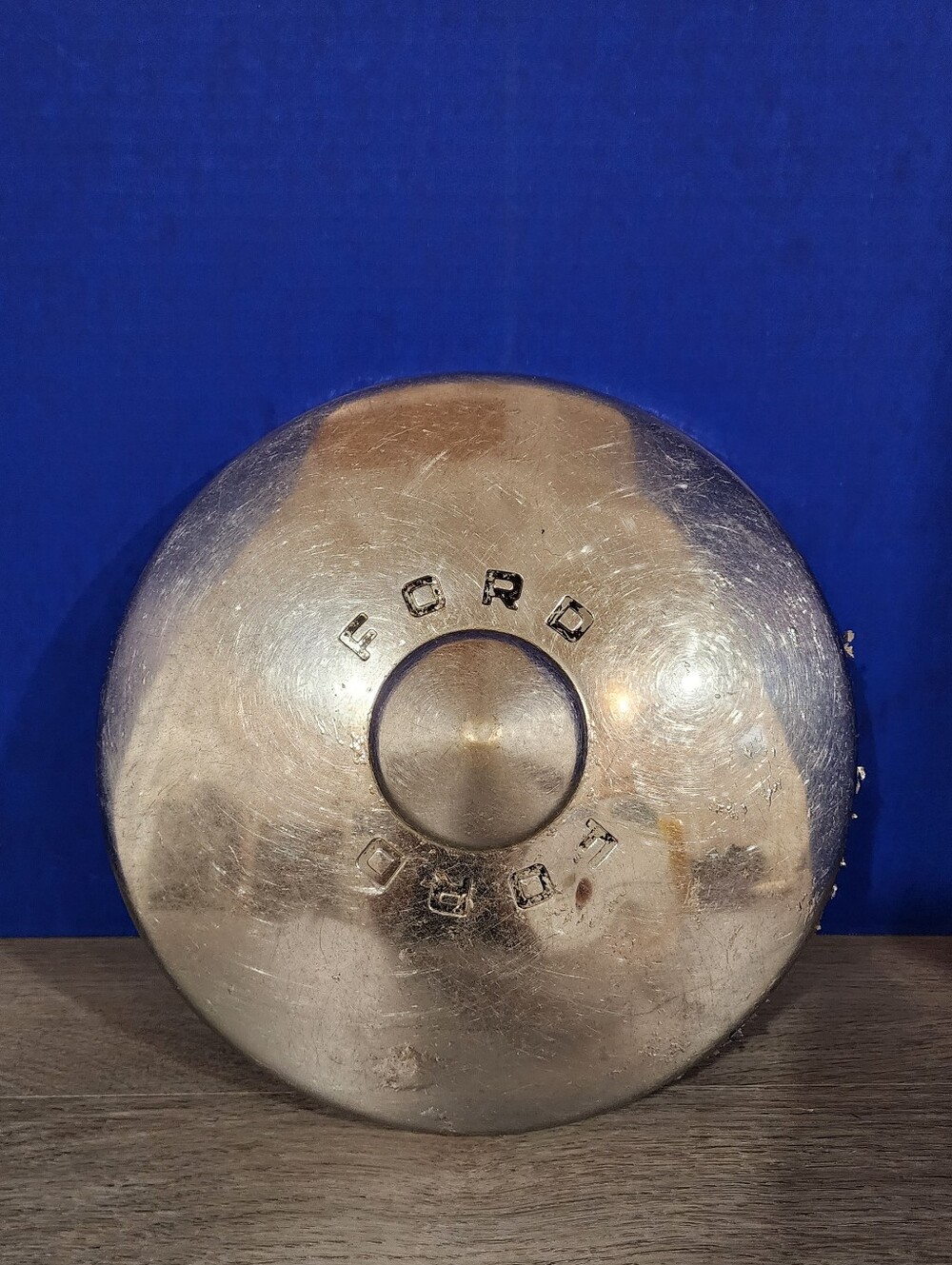 Vintage Ford 1949 - 1950 Chrome Plated Steel Dog Dish Passenger Car Hubcap